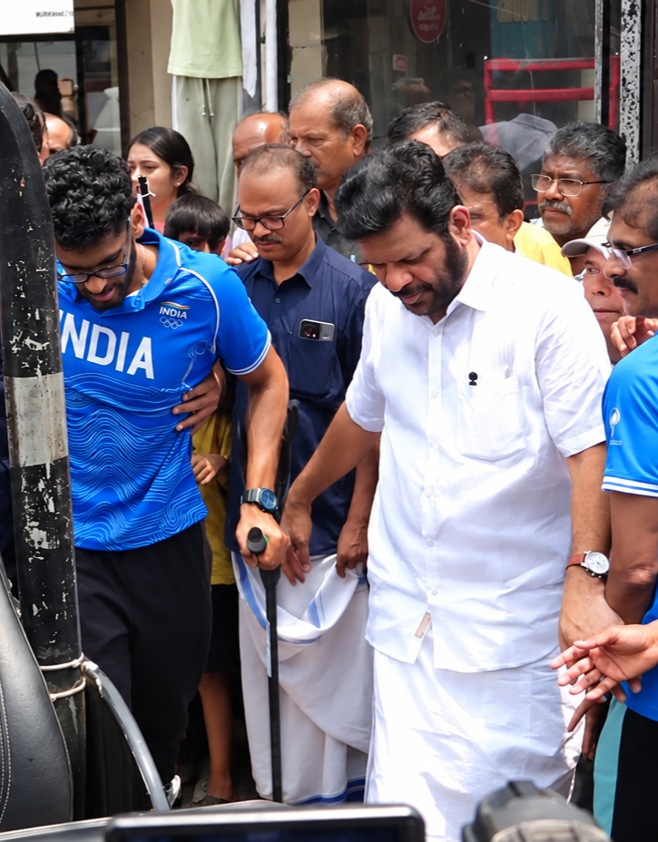 Sree shankar murali with his walker